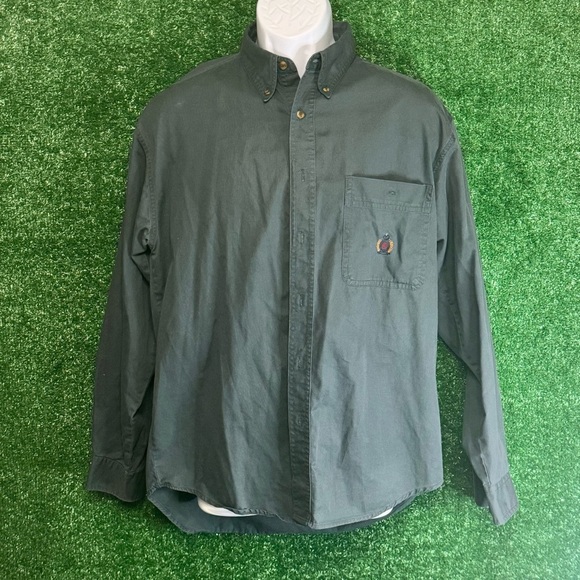 Bugle Boy Green Casual Button Down Shirt - Picture 1 of 4